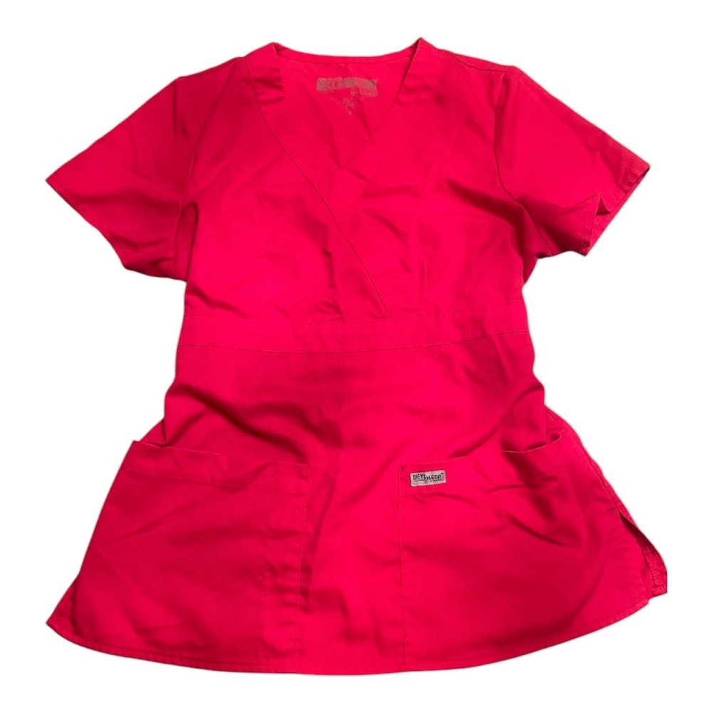Greys Anatomy Red Scrub Top